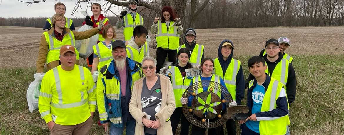 A FLEX student organizes for Global Youth Service Day in Lakeview, MI